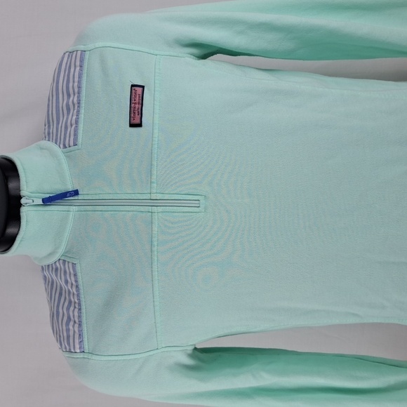 Vineyard Vines Women's 1/4 zip mint green LG casual preppy pullover sweatshirt - Picture 1 of 6